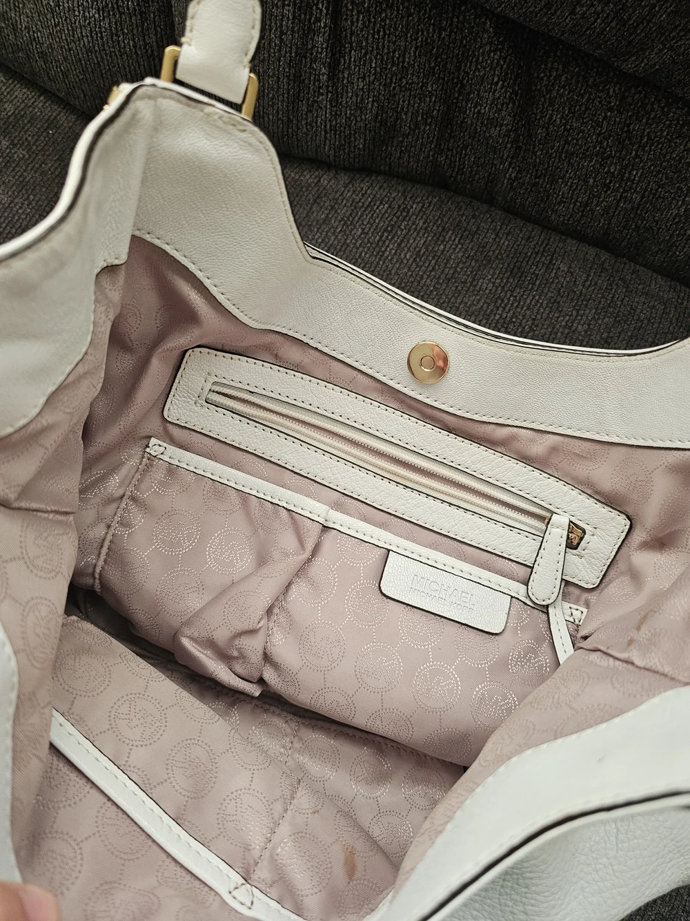 Michael Kors Cream Leather Top-Handle Tote
